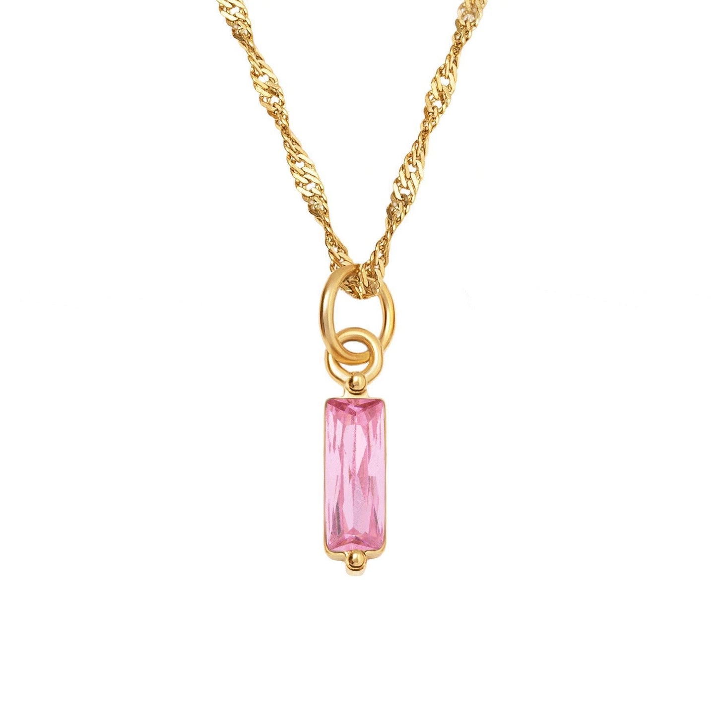 Color Twelve Birthstone Necklace Electroplating