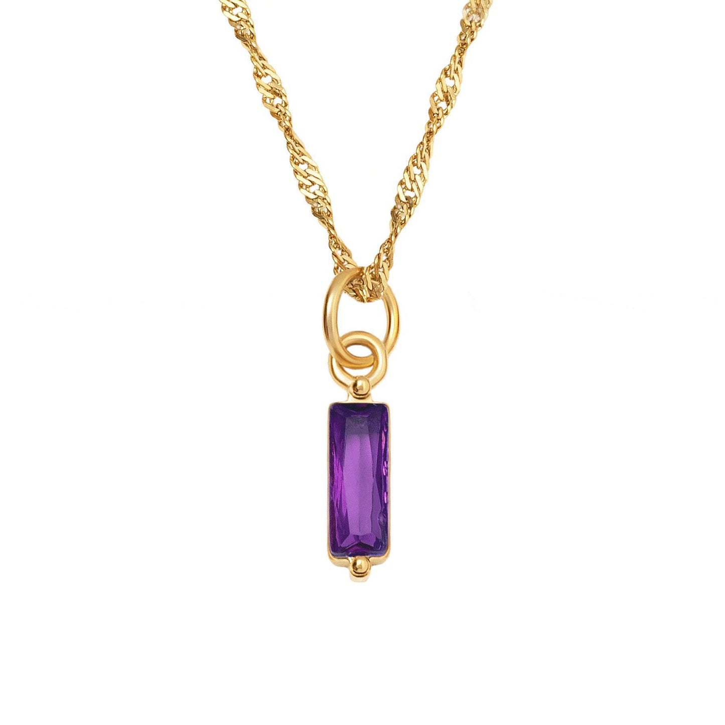 Color Twelve Birthstone Necklace Electroplating